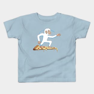 Monkey Surfing On Pizza Kids T-Shirt